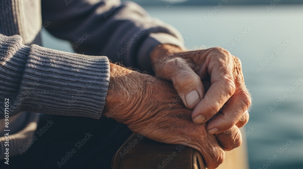 Aufkleber A close-up view of a person's hands. Versatile image suitable for various uses