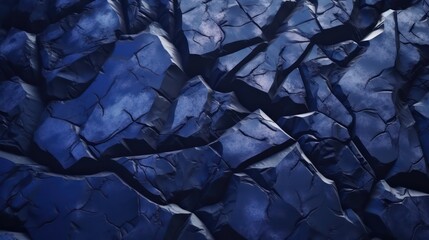 Blue-black rock texture background. Rough mountain surface with cracks. Close-up. Stone background with space for design
