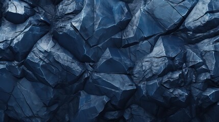 Blue-black rock texture background. Rough mountain surface with cracks. Close-up. Stone background with space for design
