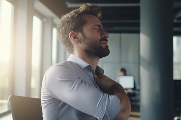 Fototapeta premium A man wearing a shirt and tie is standing in front of a window. This image can be used to depict professionalism, office settings, or business concepts