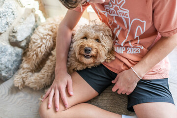 A boy and his Smiling Dog