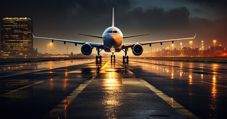 Fototapeta na wymiar samolot pasażerski na płycie lotniska