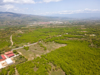 Obraz premium Aerial view of Petrich valley, Bulgaria