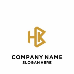 Fototapeta premium Abstract initial HK letter logo design on luxury background. Letter initials logo concept HK monogram. Elegant and professional HK white color letter icon design on white background.