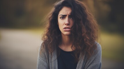 A Woman's Concerned Expression - obrazy, fototapety, plakaty