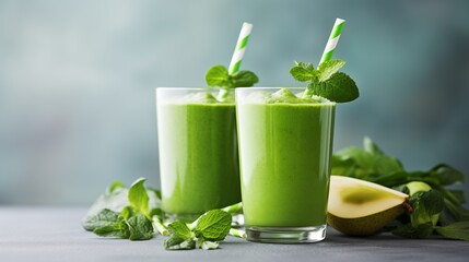 Refreshing Green Smoothies and a Fresh Apple