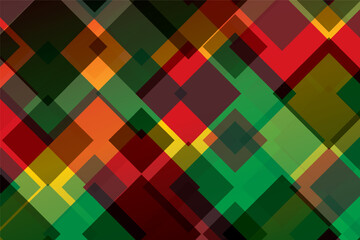 Avant Garde Style Background with Rastafarian Ethiopian Colours Random Size Lozenges Making Patchwork Visual Effect - Green Red and Yellow on Backdrop - Wallpaper Graphic Design