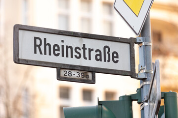 Straßenschild Rheinstraße Berlin Steglitz