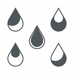 Water drops droplet raindrops oil blood icon illustration cut