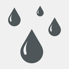 Vector flat drop of water, rain, oil