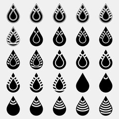 Water drop droplet raindrop oil blood icon illustration cut