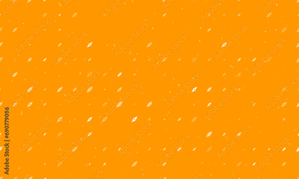 Poster seamless background pattern of evenly spaced white compass symbols of different sizes and opacity. v