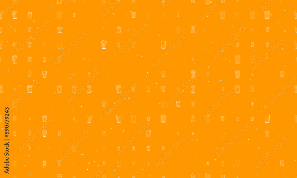 Poster seamless background pattern of evenly spaced white glass symbols of different sizes and opacity. vec