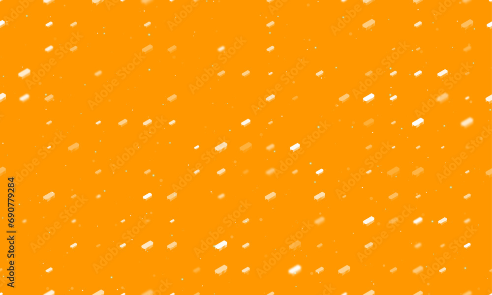 Poster seamless background pattern of evenly spaced white integrated circuit symbols of different sizes and