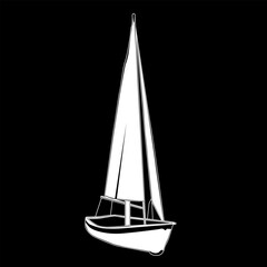 Silhouette vector illustration of a sailing ship