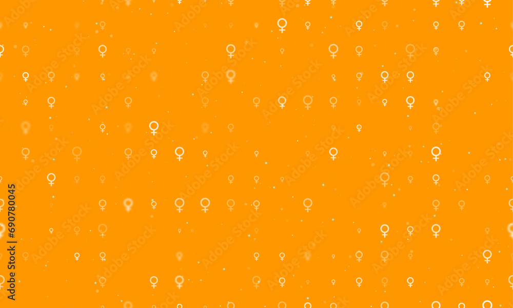 Aufkleber seamless background pattern of evenly spaced white venus symbols of different sizes and opacity. vec