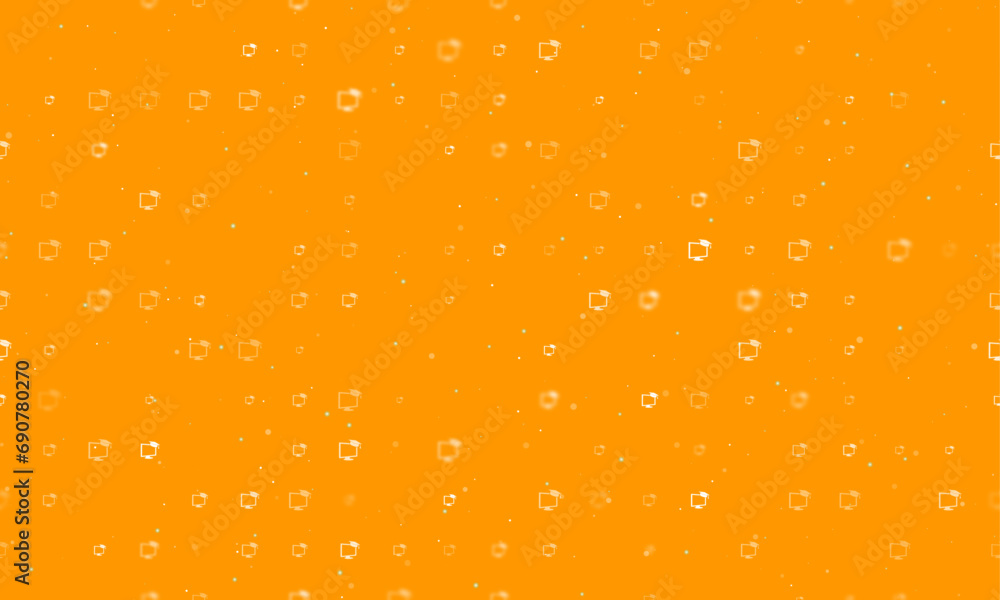 Poster seamless background pattern of evenly spaced white distance learning symbols of different sizes and 