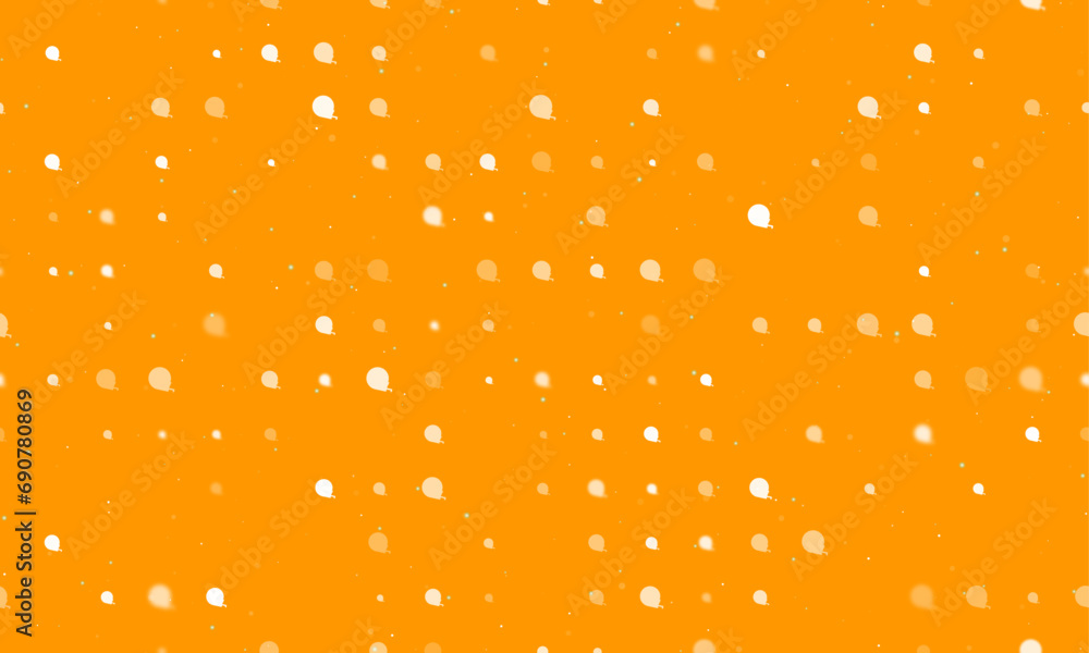 Poster seamless background pattern of evenly spaced white tape measure symbols of different sizes and opaci