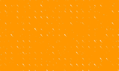 Seamless background pattern of evenly spaced white screwdriver symbols of different sizes and opacity. Vector illustration on orange background with stars