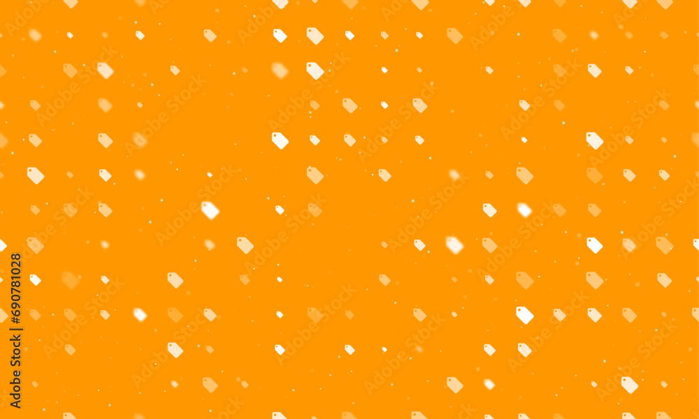 Poster seamless background pattern of evenly spaced white discount label symbols of different sizes and opa