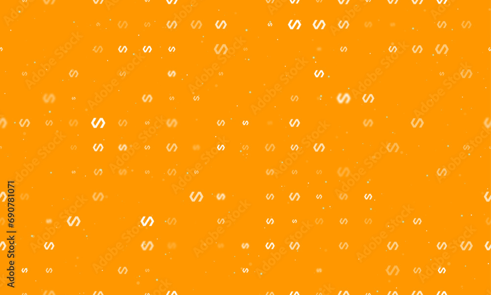 Poster seamless background pattern of evenly spaced white polymer symbols of different sizes and opacity. v