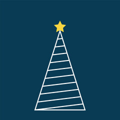 Christmas tree line icon, sign, linear and full pictogram isolated. logo illustration.