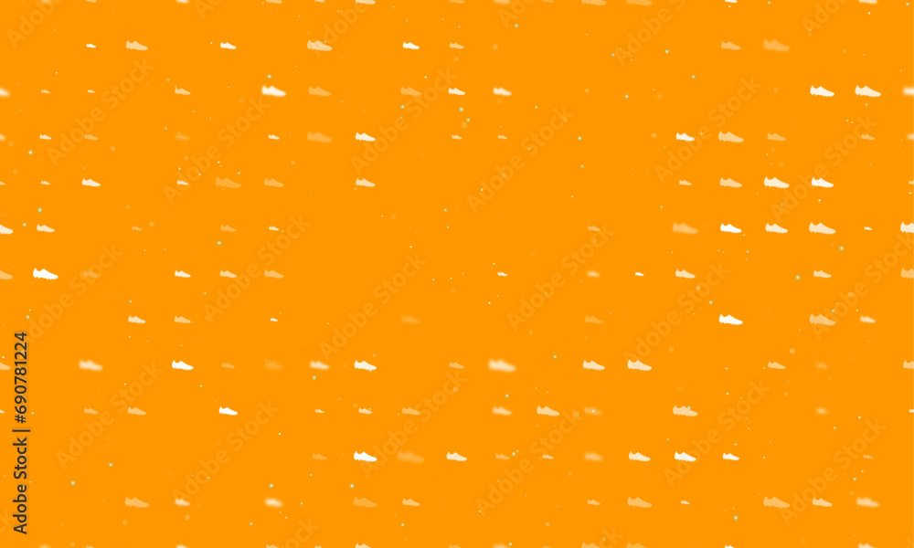 Aufkleber seamless background pattern of evenly spaced white football boot symbols of different sizes and opac