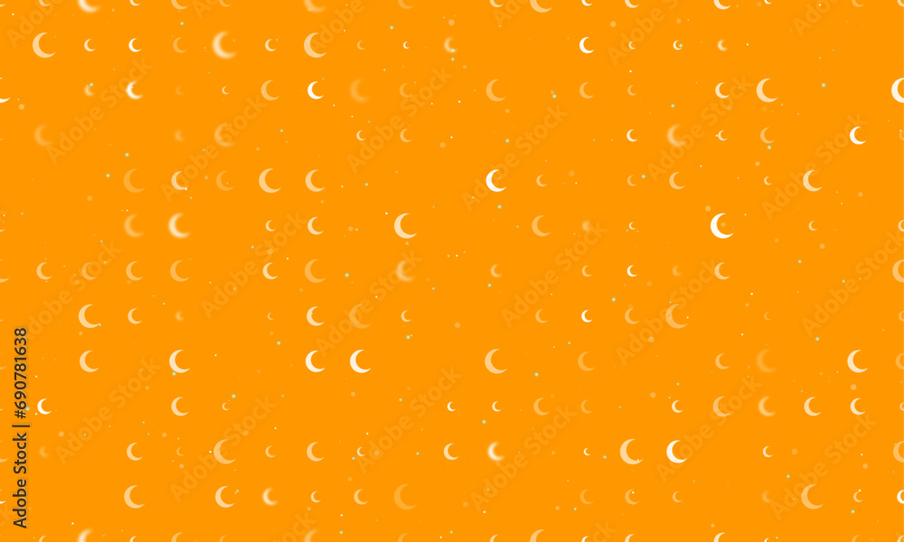 Aufkleber seamless background pattern of evenly spaced white moon symbols of different sizes and opacity. vect