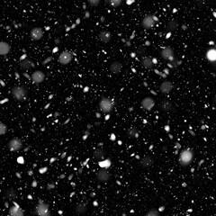 Snow overlay. Christmas snow  isolated on black background. Snowflakes. Falling snowflakes