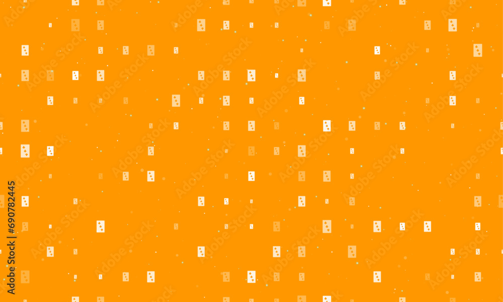 Poster seamless background pattern of evenly spaced white three of clubs playing cards of different sizes a