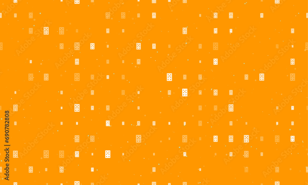 Poster seamless background pattern of evenly spaced white seven of spades playing cards of different sizes 