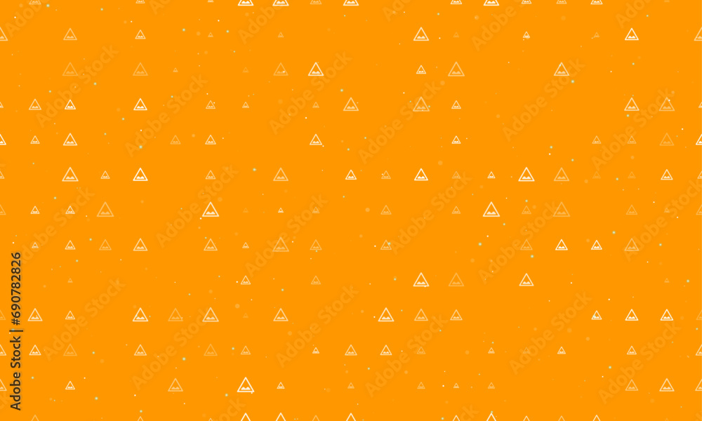 Aufkleber seamless background pattern of evenly spaced white rough road signs of different sizes and opacity. 