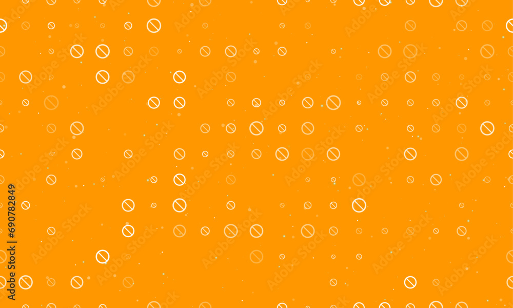 Aufkleber seamless background pattern of evenly spaced white no parking signs of different sizes and opacity. 