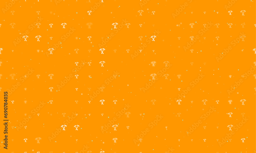 Poster seamless background pattern of evenly spaced white crossed axes symbols of different sizes and opaci