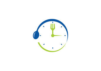 simple food time logo design vector template