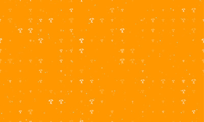 Seamless background pattern of evenly spaced white crossed axes symbols of different sizes and opacity. Vector illustration on orange background with stars