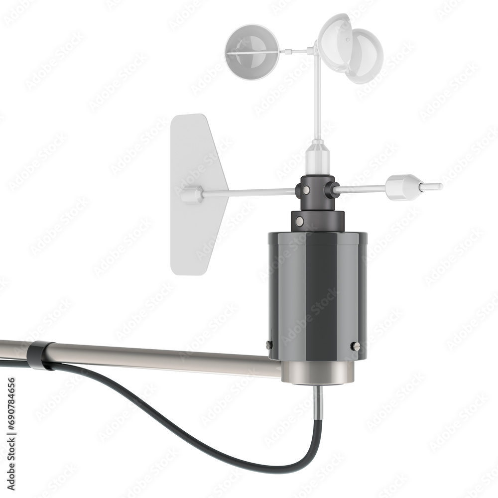 Poster anemometer, 3d rendering isolated on transparent background