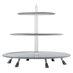 Cake or Cupcake Stand, Metallic Cupcake Tower Tree, 3D rendering isolated on transparent background