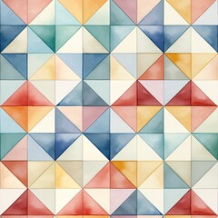 Colorful Geometric Shape Pattern on Minimalist Background