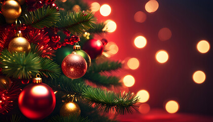 Fototapeta na wymiar Delicate elegant 3D Merry Christmas and Happy New Year background template