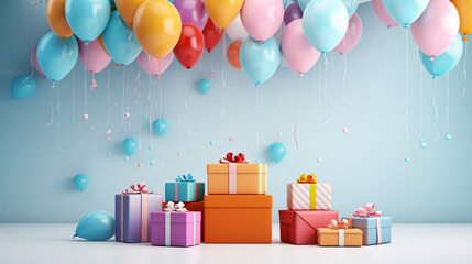 Bright and Colorful Birthday Party Mockup