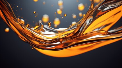 A droplet of motor oil lingering on the edge of an oil can, poised to fall in a mesmerizing display of fluid dynamics