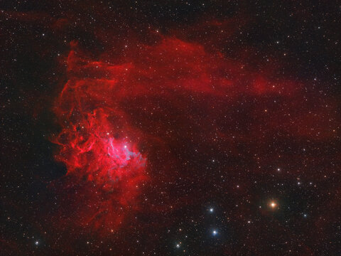 Flaming star nebula in the auriga constellation, taken with my telescope.