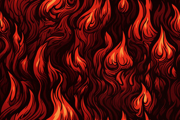 Seamless pattern texture of flames of hell