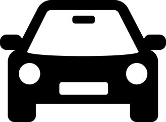 Car Icon Outline. Car Front View Flat Icon For Apps And Websites. Frontal Vehicle Symbol On Transparent Background. Automobile Pictogram. Transport Illustration