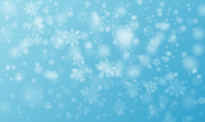 Naklejka na ściany i meble Snowfall And With Snow Winter Background