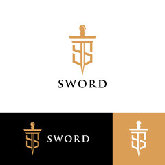 simple modern letter S sword logo