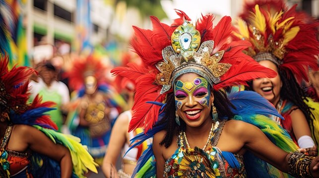 Woman wearing costume celebrating carnival