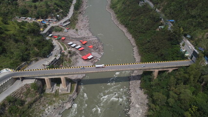 Amazing Drone View of Kohala Bridge, Kashmir, Pakistan - Sep 9 2023