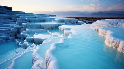 Travertine pools and terraces in Pamukkale